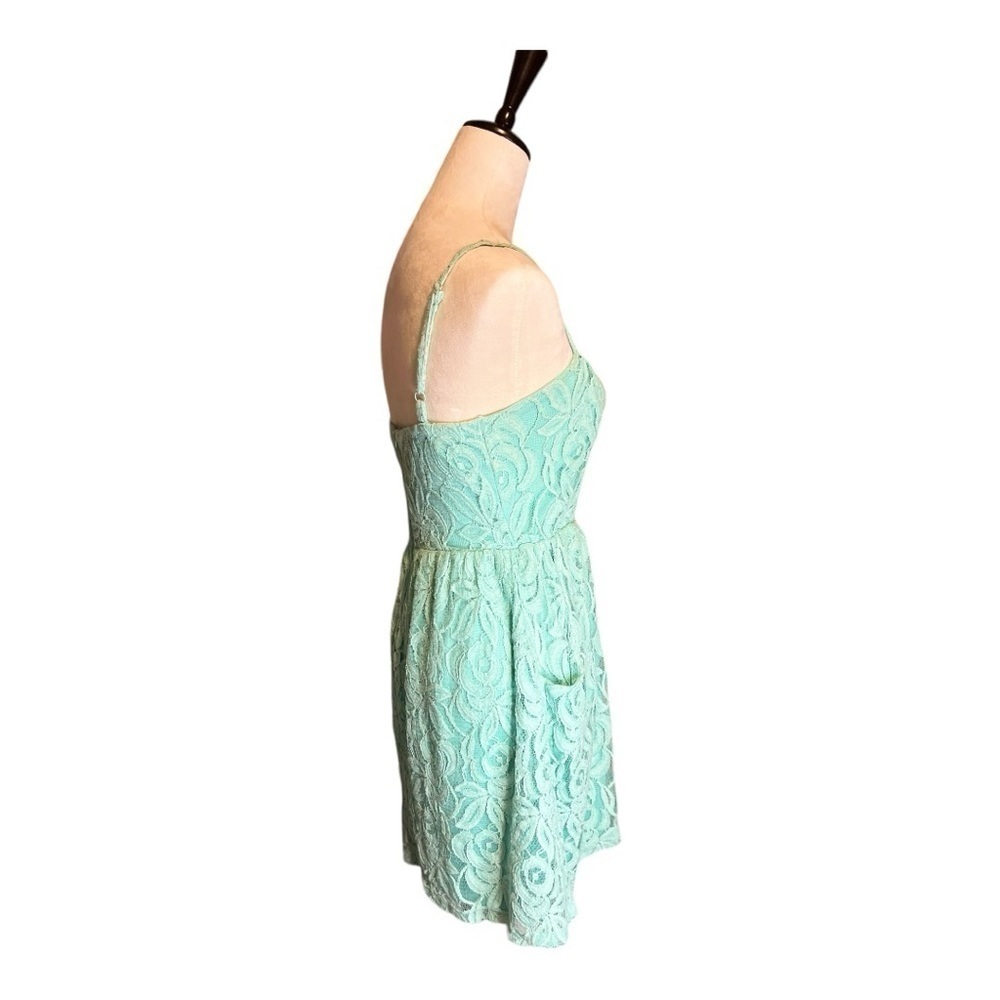 Vanity large blue lace short spaghetti strap dress with POCKETS!! - Picture 6 of 8